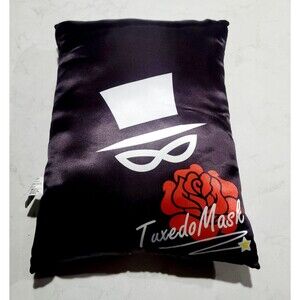 Sailor Moon Tuxedo Mask Costume Black Pillow Cushion Plush Rose 30x40cm NWOT